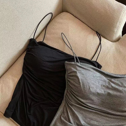 New Women's Halter Top Summer Korean Style Trend Fashion Built-In